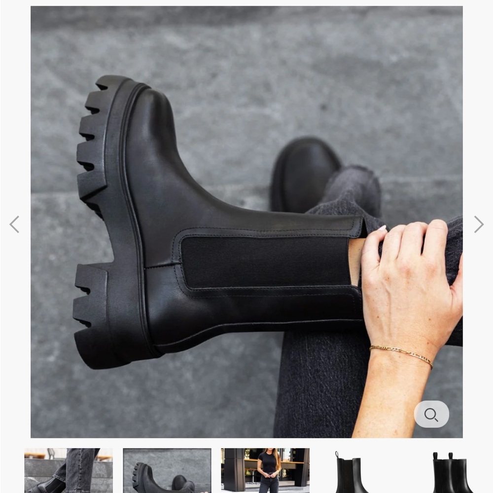 Thursday Boot Company Black Chunky Chelsea Ankle Boots